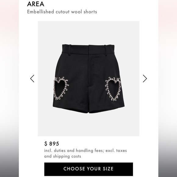 AREA Crystal Heart Cutout Short - Picture 6 of 9